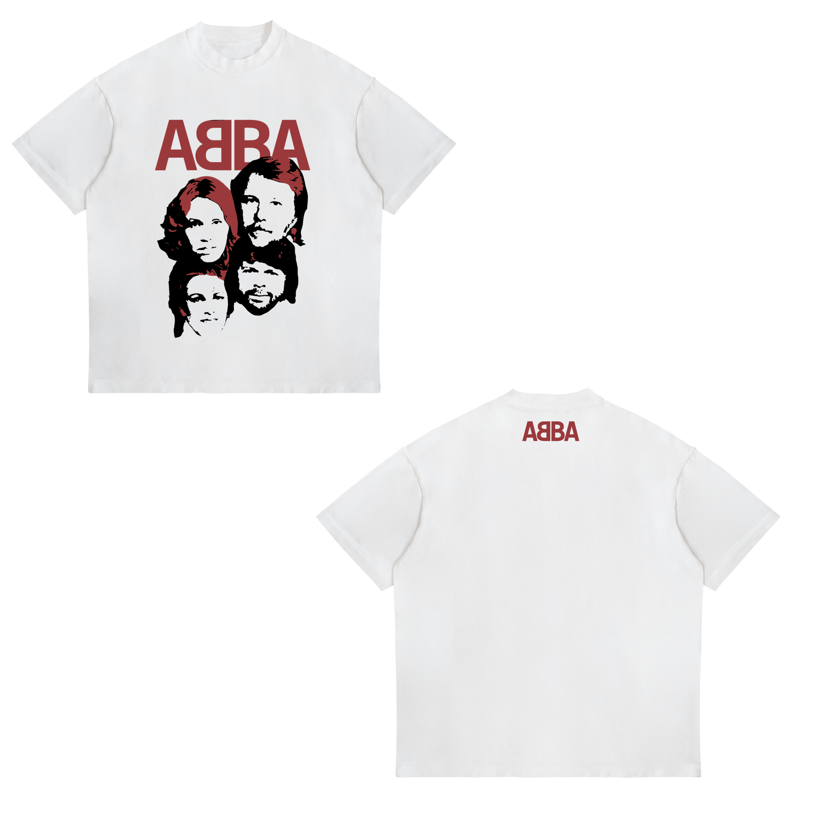 Camisa Black faces with red 5 - ABBA