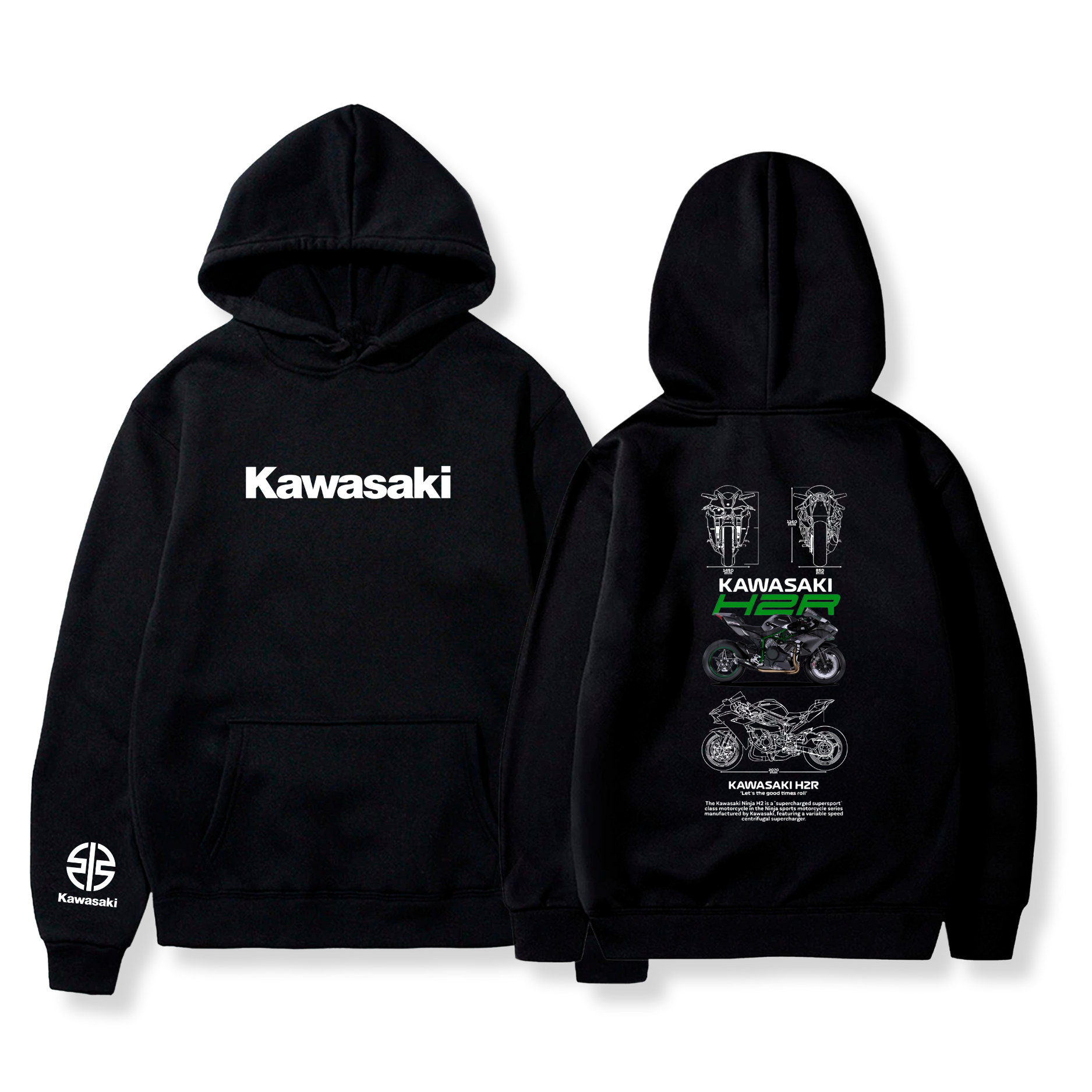 Hoodie Kawasaki H2 R 1 - Moto