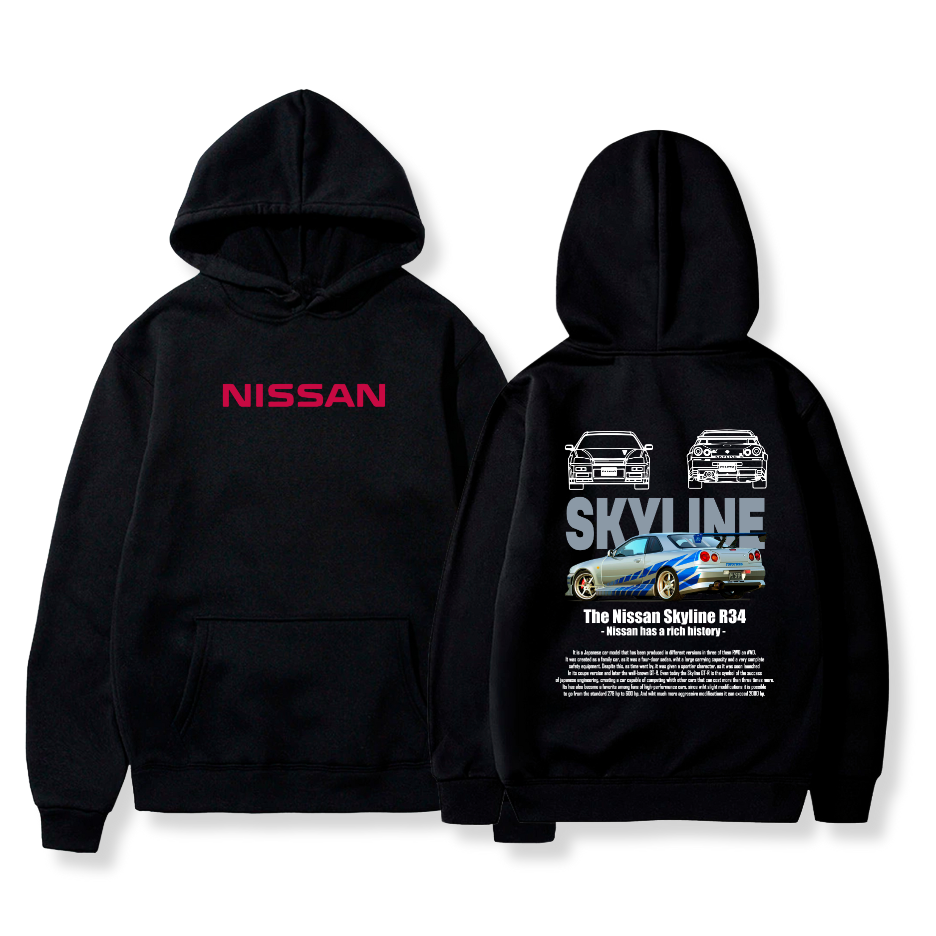 Hoodie Skyline GT-R34 12 - Nissan