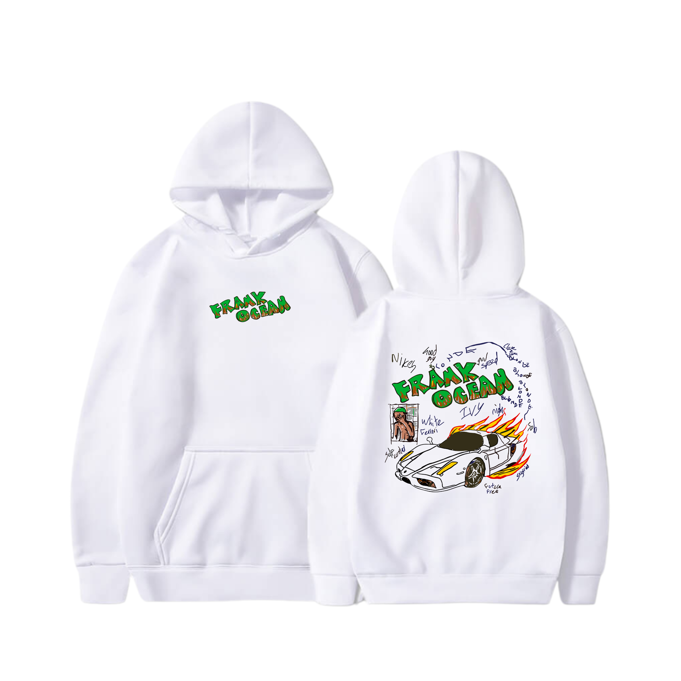 Hoodie White ferrari, Blonde  13 - Frank Ocean