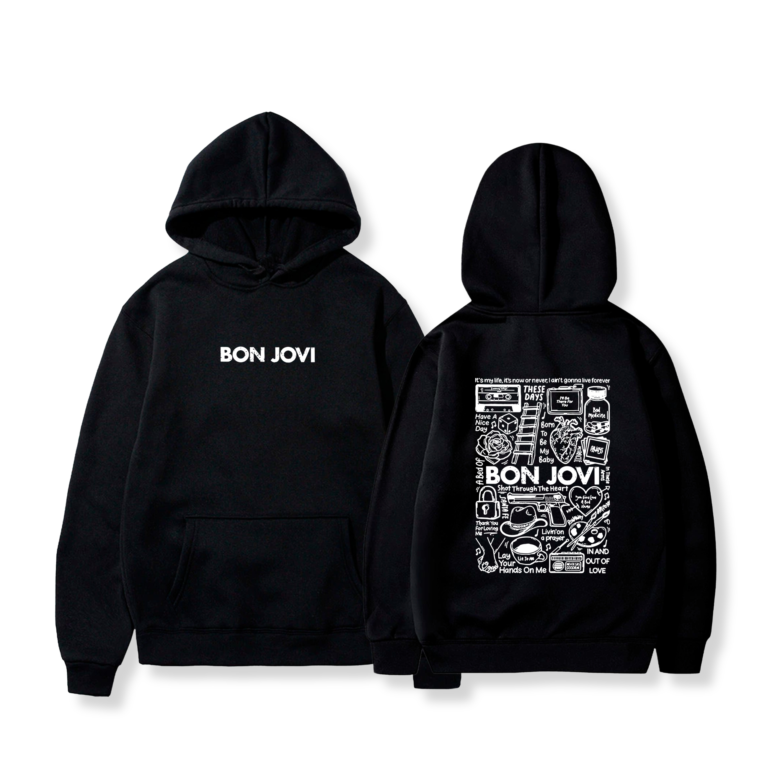 Hoodie Temazos White 3 - Bon Jovi