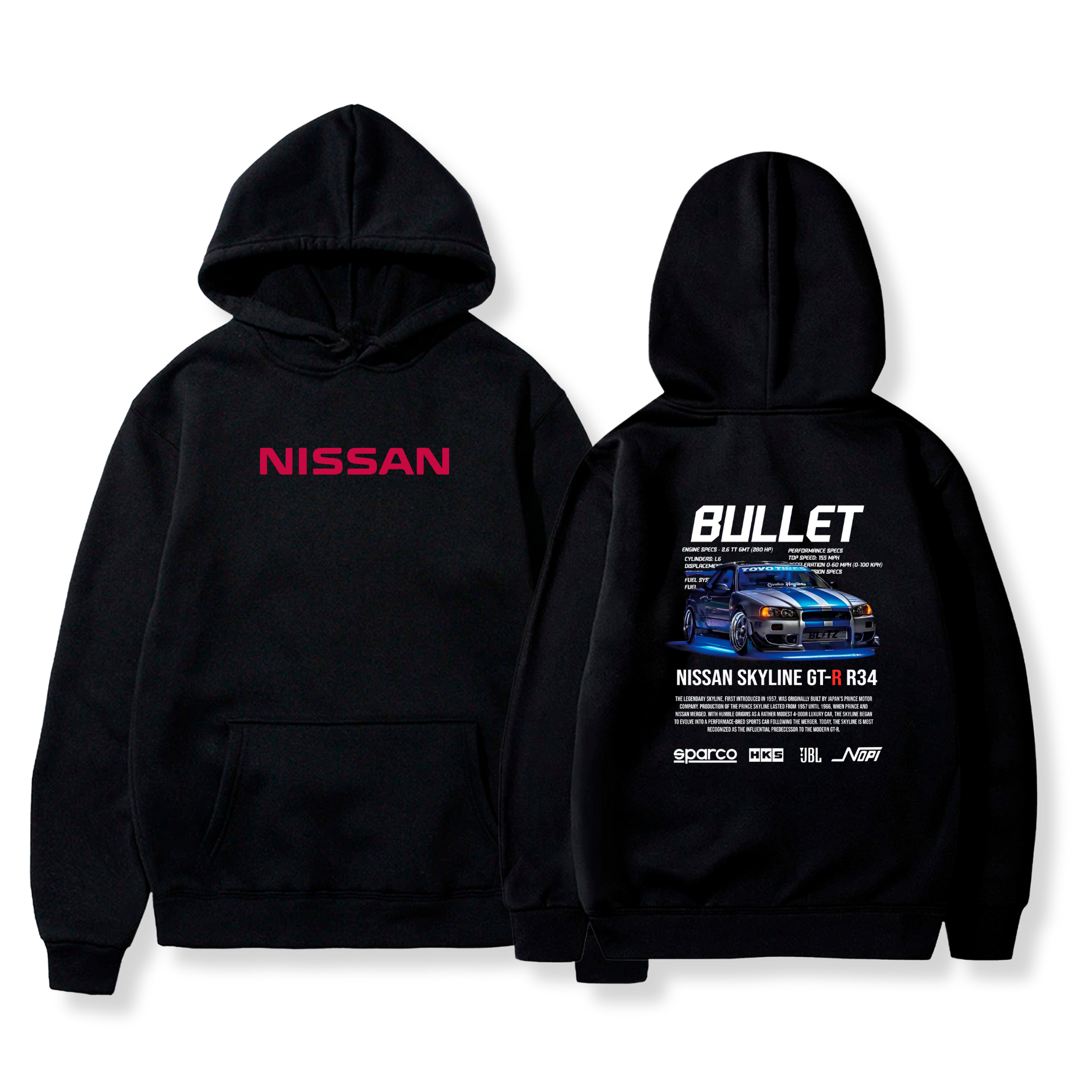 Hoodie Bullet GT-R34 3 - Nissan