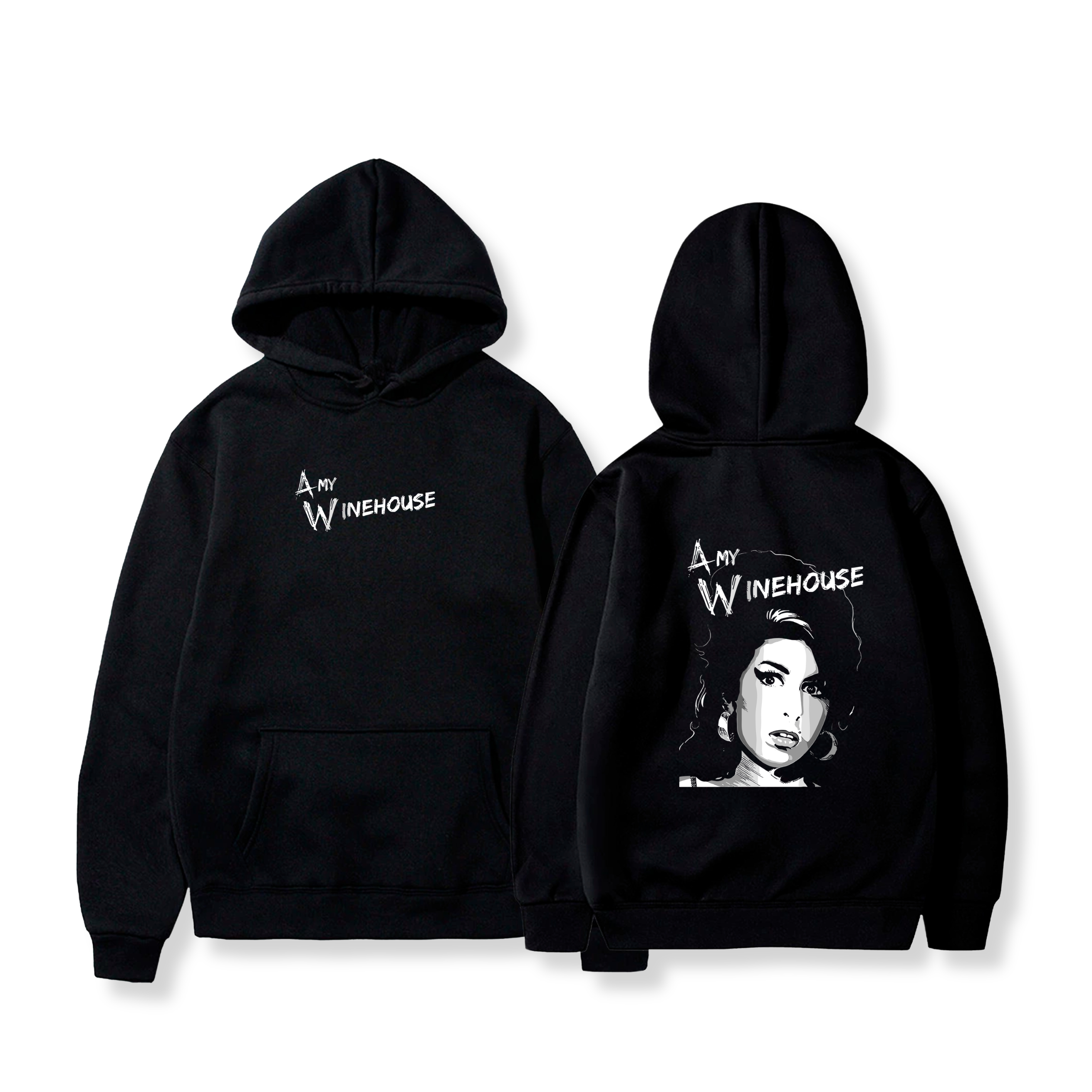 Hoodie Black & White Diva Portrait 6 - Amy Winehouse